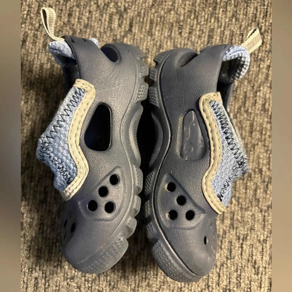 Crocs Micah II Navy Sea Blue 14304 Water Comfort Shoes Toddler Kids Size C 6/7